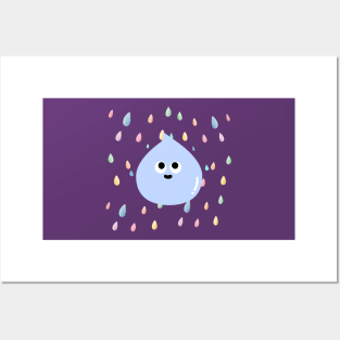 raindrops fall, raindrops, cute, lovely, adorable, charming, sweet raindrops Posters and Art